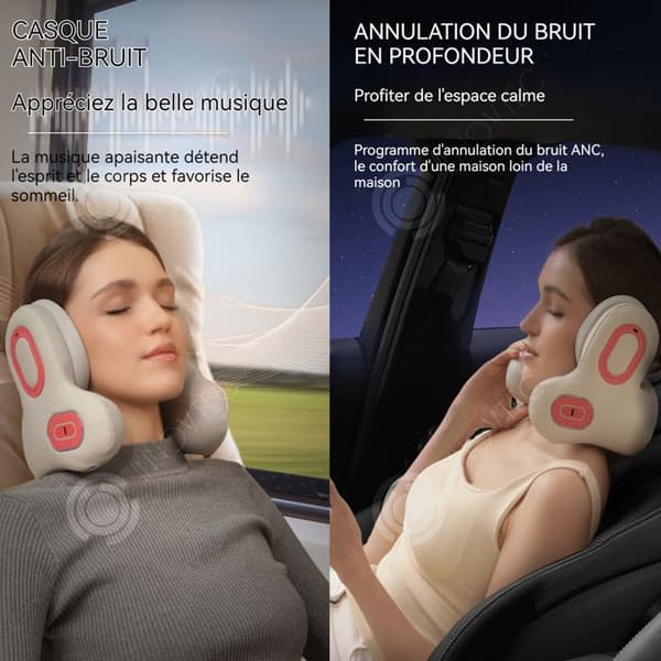 INN Bärbar elektrisk cervikal massager hals Varmkompress Rödljusmassage med Bluetooth musikfunktion Brusreducering