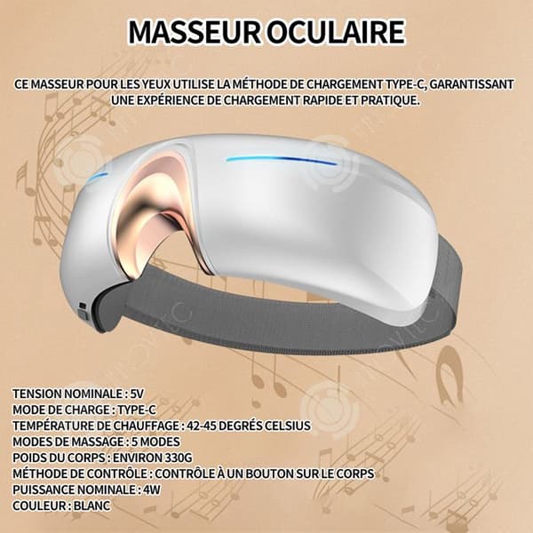 INN Premium Eye Massager med värme och vibrationer förbättrar sömnkvaliteten lindrar ansträngda ögon och torra ögon