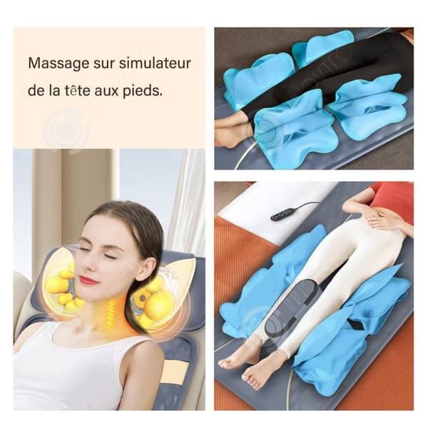 INN Uppvärmd madrass 60x175cm tempreglering 3 intensitetsnivåer 5 lägen massagematta shiatsu massagesits minut vibration
