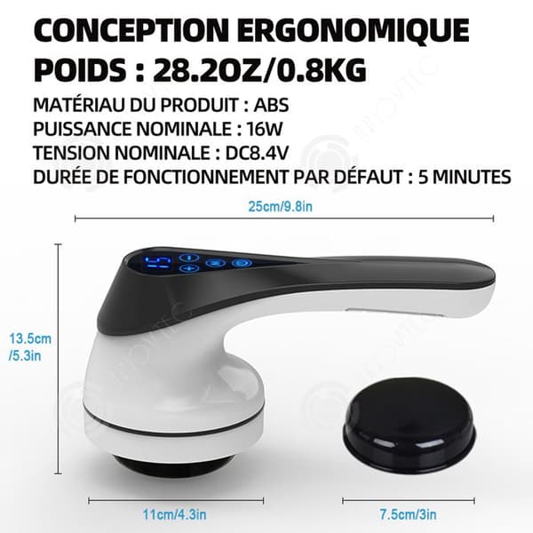 INN Massager med 8 mångsidiga massagehuvuden anticelluliter massageapparat för att lindra trötthet elektrisk massageapparat san f