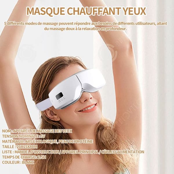 INN Eye Massager 5v 5 Modes Eye Massager med värme och vibrationer förbättrar sömnkvaliteten Lindrar ögontrötthet
