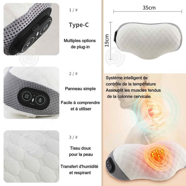 INN Massagekudde med 2 styrkejusteringsnivåer shiatsu massagekudde ryggmassageapparat slappnar av rygg- och nackmuskler