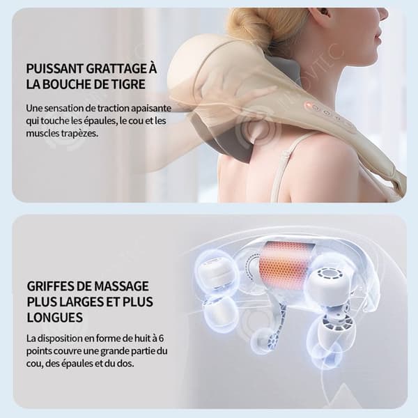 INN Cervikal massager 26W 2000mah 2 uppvärmningsnivåer nackmassager med 3 intensitetsnivåer och 3 lägen elektrisk nackmassager