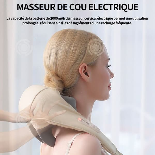 INN Cervikal massager 26W 2000mah 2 uppvärmningsnivåer nackmassager med 3 intensitetsnivåer och 3 lägen elektrisk nackmassager