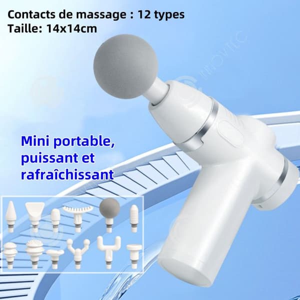 INN Massage 800mAh 3500r/min 14x14cm pekskärm lägesknapp elektrisk muskelmassage 8 hastigheter 12 huvuden djup massage bla