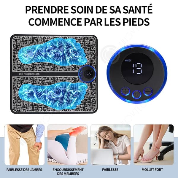INN EMS fotmassageapparat cirkulationsstimulator elektriska fotmassagerare kämpar mot åderbråck och smärta svart