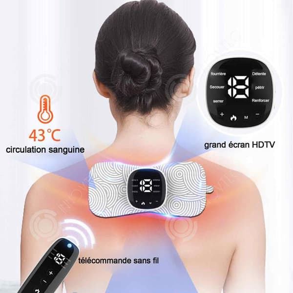 INN Cervikal massager 10h uthållig bärbar axel- och nackmassager för hemmabruk 43 grader konstant temperatur cel