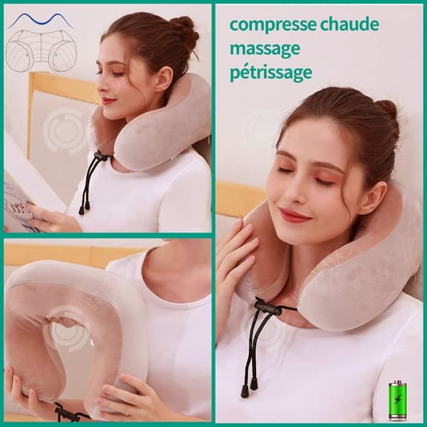 INN Cervical Massager med 3 justeringsnivåer U-formad massagekudde för att koppla av i nacken för hemmabil och kontor