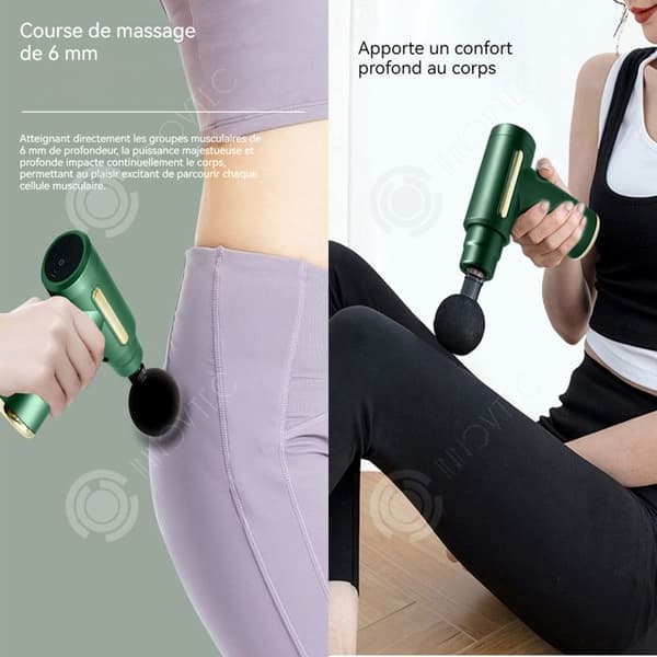 INN Massage 1200mAh 3200r/min 13,5x13,5cm LED-pekskärm Elektrisk muskelmassageapparat 6 hastigheter 4 massagehuvuden Djupmassage