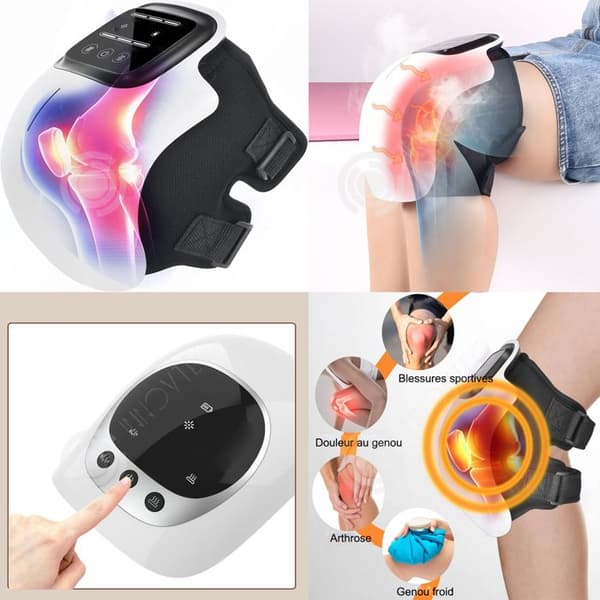 INN Knä massager 3 värmenivåer sladdlös knä massager med LED pekskärmar Uppvärmd knä massager Massa kudde