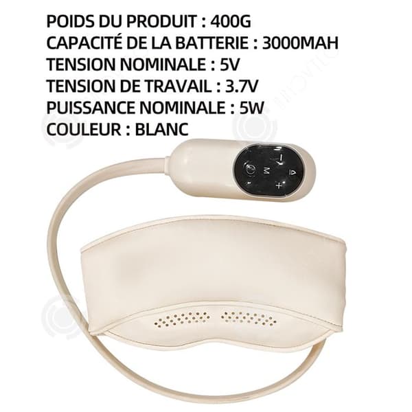 INN Head Massager 3000mah elektrisk manuell massageteknik Lågbrusdesign Wraparound Värmefunktion Vit