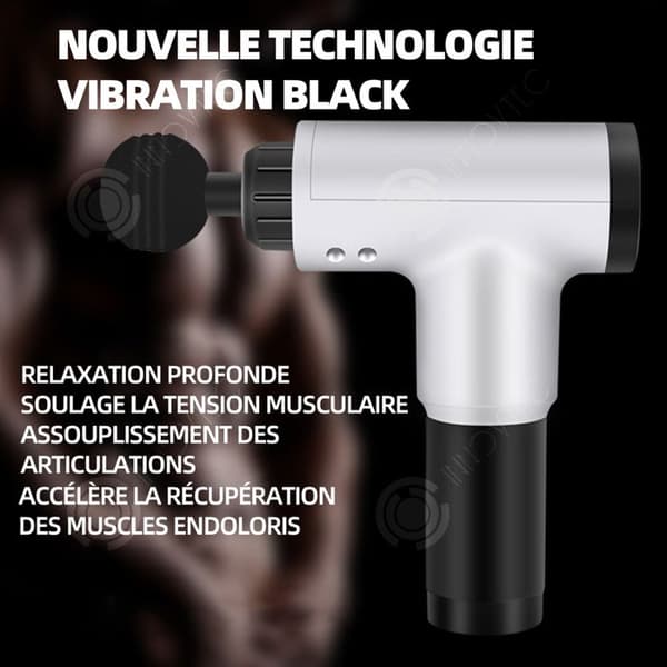 INN elektrisk massageapparat 22x22x5cm 6 lägen tar bort fett Vibrerande massage Avslappnande multifunktionsmassagepistol Handhållen massageapparat