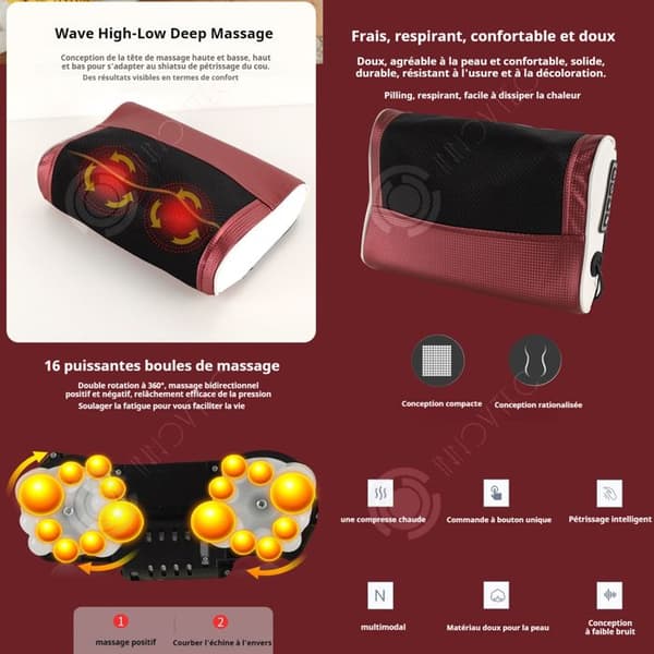 INN Massagekudde 3 hastigheter 20x30cm elektrisk massagekudde multifunktionell elektrisk massagekudde livmoderkudde