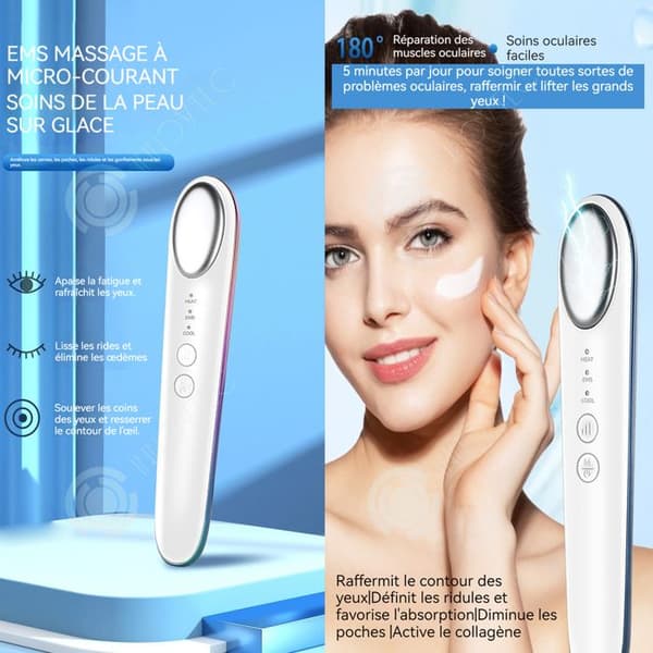 INN Ögonmassager 500mah typ-c uppvärmning 42 grader celsius negativa joner höga vibrationer kalla och varma kompresser