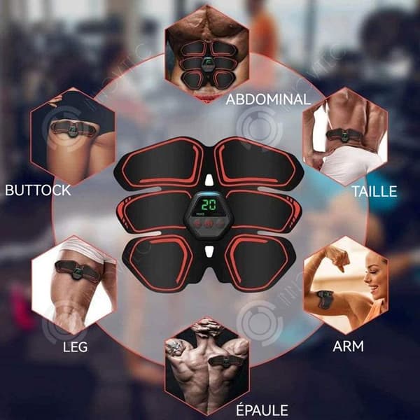 INN Elektromuskelstimulator 3st 10lägen 20krafter LCD-skärm ryggstöd välbefinnande massageapparat massagekudde