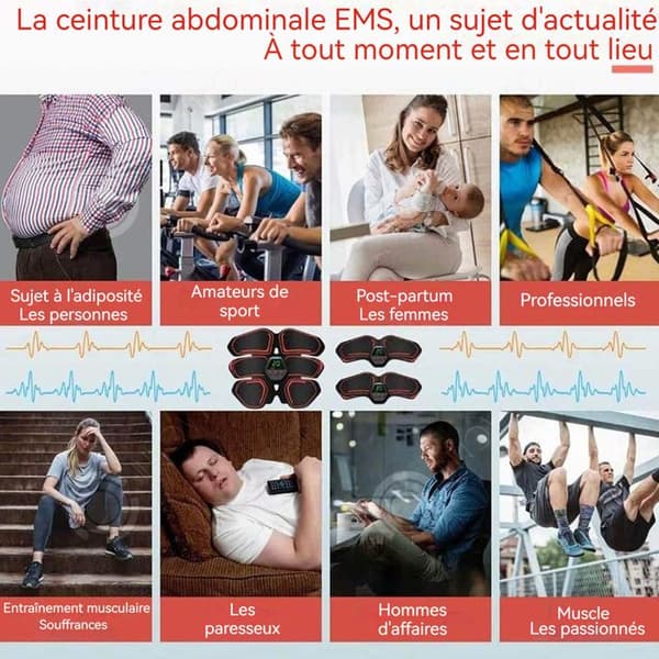 INN Elektromuskelstimulator 3st 10lägen 20krafter LCD-skärm ryggstöd välbefinnande massageapparat massagekudde