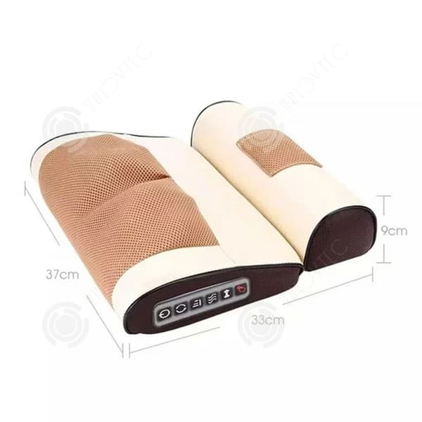 INN Massagekudde 37x9x33cm 16 Massagehuvuden Timer Cervical Massager med 6 lägen och 3 intensitetsnivåer Massa Kudde