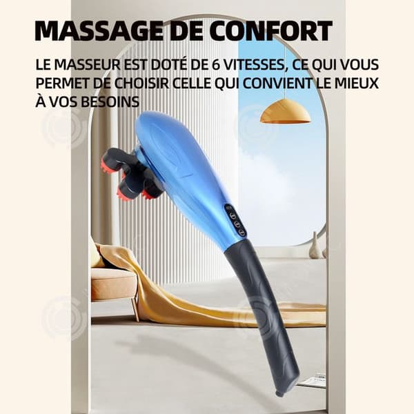 INN elektrisk massageapparat 41x9x10cm 6 lägen tar bort fett Vibrerande massage Avkopplande multifunktionsmassagepistol Handhållen massageapparat