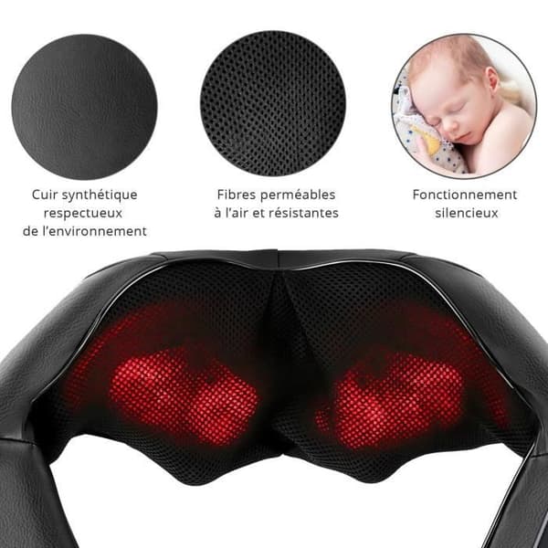 Naipo Masseur för skuldra och nacke med Shiatsu massagevalsar i 3D-rotation MGS-150D