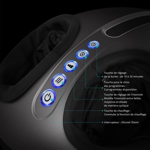 Naipo Fotmassage Shiatsu Massager med Djup Knådning - Värmefunktion Lufttryckssystem