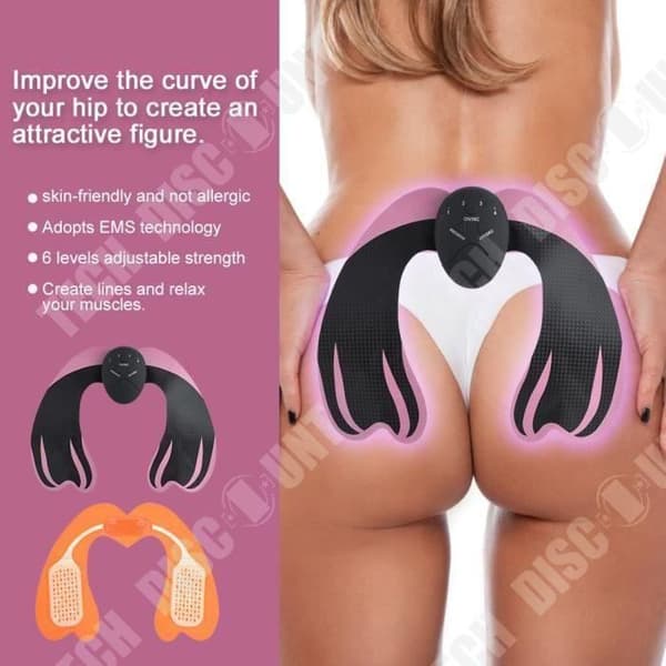 TD® Butt Lift Massage Machine EMS Muscle Stimulation Massager Svart+Rosa