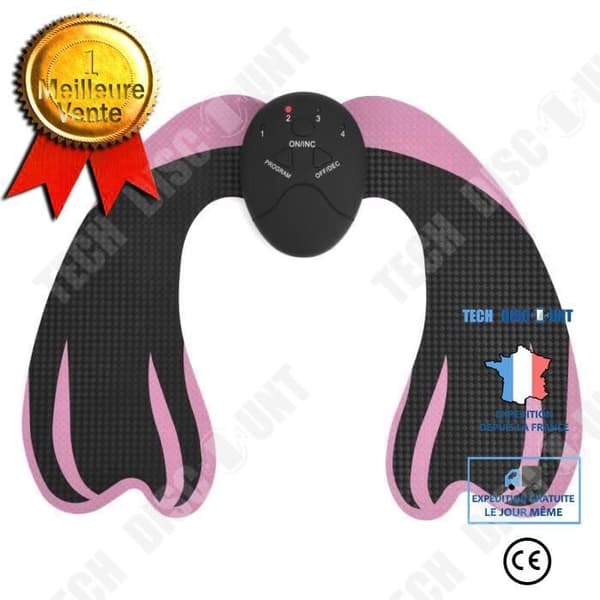 TD® Butt Lift Massage Machine EMS Muscle Stimulation Massager Svart+Rosa