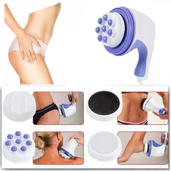 WISS Vibration Handhållen elektrisk massageapparat Massageanordning för bantning mot celluliter Bantning Pressar ut fett med 4 huvuden