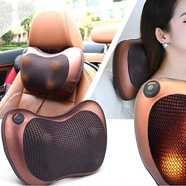 Shiatsu massagekudde med 8 rullar 3D massageapparat Knådkudde Värmefunktion Rygg Nacke Avslappning