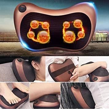 Shiatsu massagekudde med 8 rullar 3D massageapparat Knådkudde Värmefunktion Rygg Nacke Avslappning