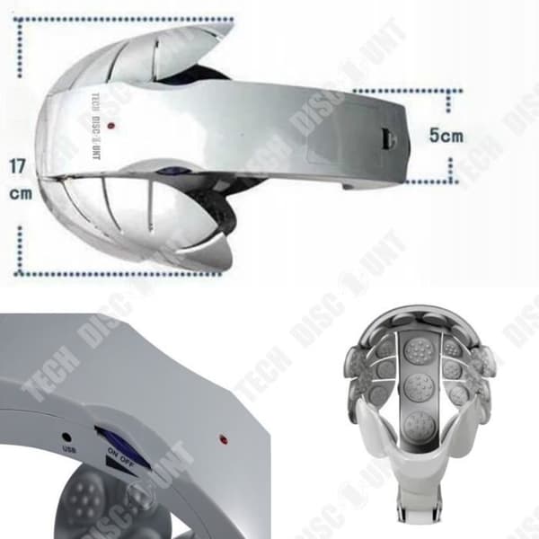 TD® Huvudmassagehjälm Multifunktionell 8-Level Fatigue Relaxation Massage Nackeavslappning