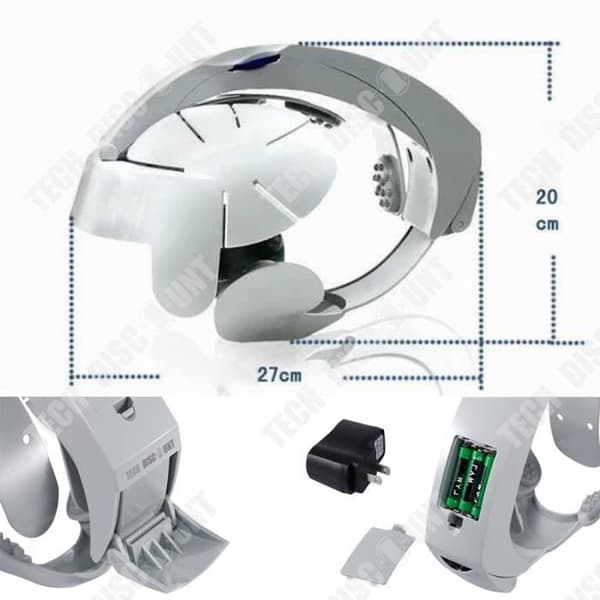 TD® Huvudmassagehjälm Multifunktionell 8-Level Fatigue Relaxation Massage Nackeavslappning
