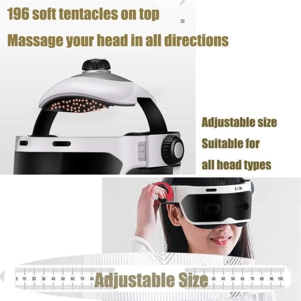 Head Massager med Eye Heat multifunktionell massageapparat, hemmassagehjälm
