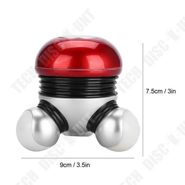 Mini Massager Multifunktion - TECHDISCOUNT - Ergonomisk - 3 Vibrations - Tyst