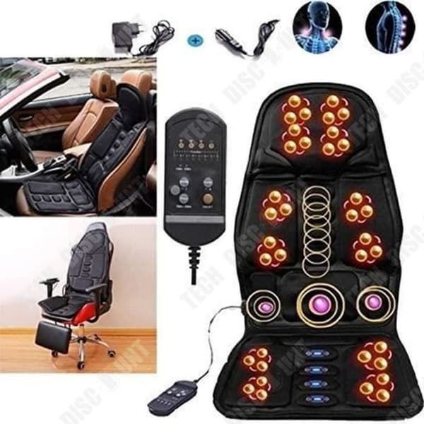 TD® Ryggmassagekudde Massagesits Massagestol med värmefunktion för hela nacken