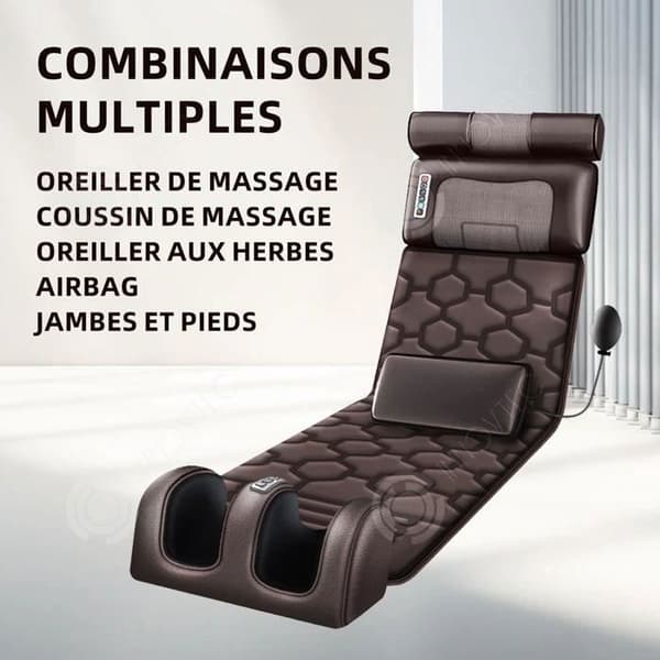 Massage-madrass, helkroppsmassagematta, hopfällbar värmefilt för nacke, rygg, midja och höfter.