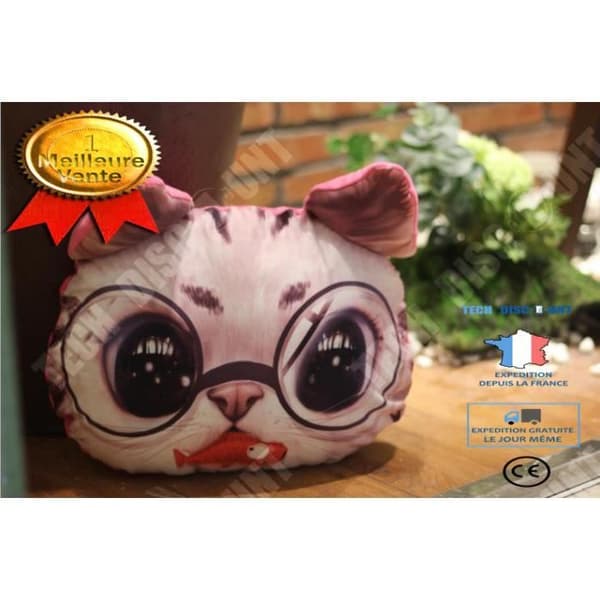 TD® Rolig 3D Cat Print Kudde Kudde Kreativ Söt Fylld Docka Present Heminredning S16644544