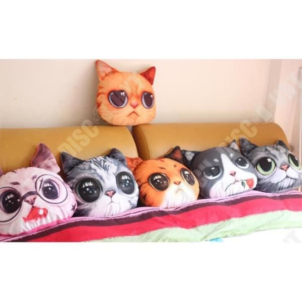 TD® Rolig 3D Cat Print Kudde Kudde Kreativ Söt Fylld Docka Present Heminredning S16644544