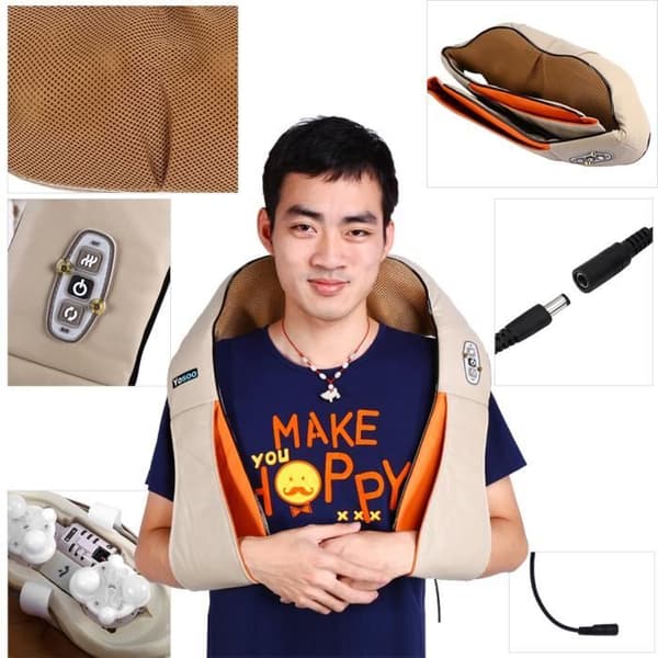 Cervical Shiatsu Massager Device Nacke Skulder Perifert infrarött massagebälte med adapter för hemmakontor
