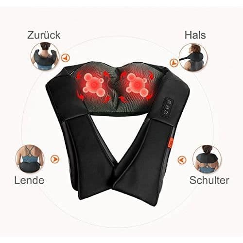 GESS Kragen sportmassageapparat för axlar, rygg och nacke shiatsu med infraröd värmeterapi