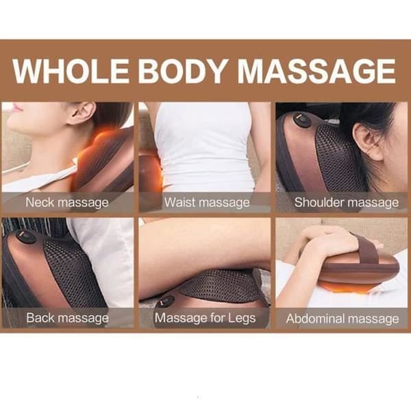 Uppvärmd massagekudde, masserande välbefinnande shiatsu med 8 rullar, knådande rygg nackekropp, Relax massageapparat