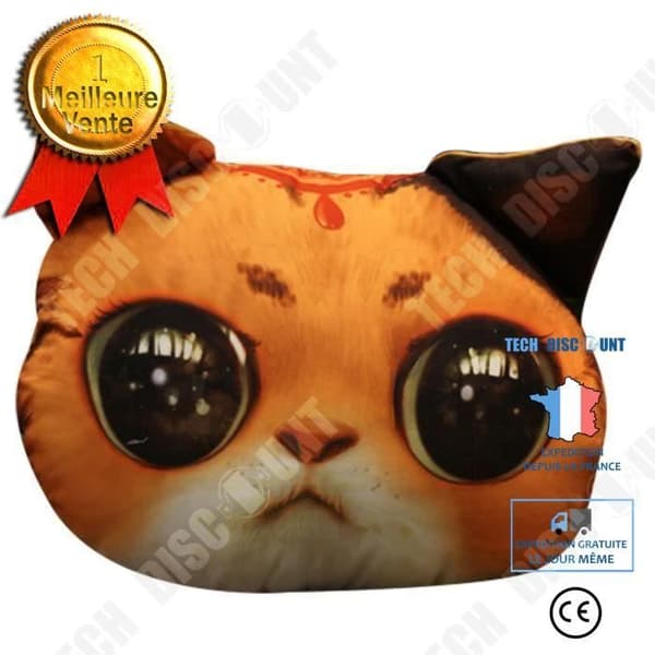 TD® Rolig 3D Cat Print Kudde Kudde Kreativ Söt Fylld Docka Present Heminredning S16645