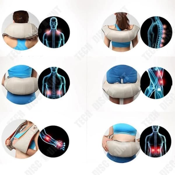 TD® Elektrisk knådande massagesjal bil hushålls elektrisk varmkompress massager nacke och axel massager