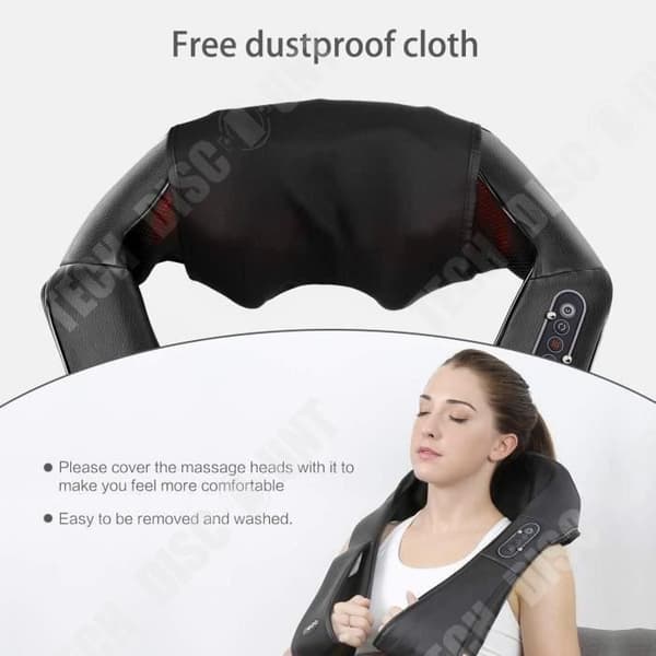TD® axelnackmassager med Shiatsu 3D-rotationsmassagerullar MGS-150D 8 roterande noder Dammtätt värmesystem