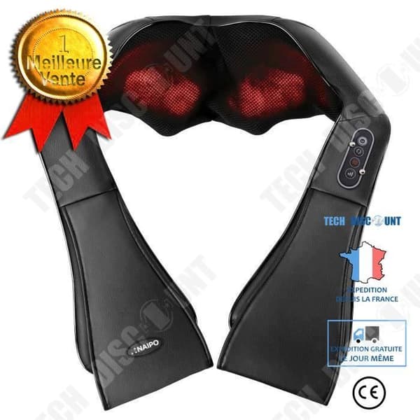 TD® axelnackmassager med Shiatsu 3D-rotationsmassagerullar MGS-150D 8 roterande noder Dammtätt värmesystem