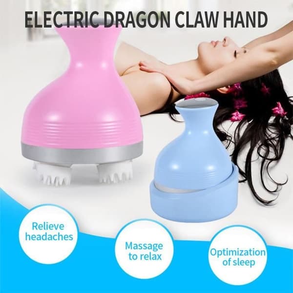 TD® Vattentät Head Massager Dragon Grab Hand Hårbotten Knådande Massage Machine Blå