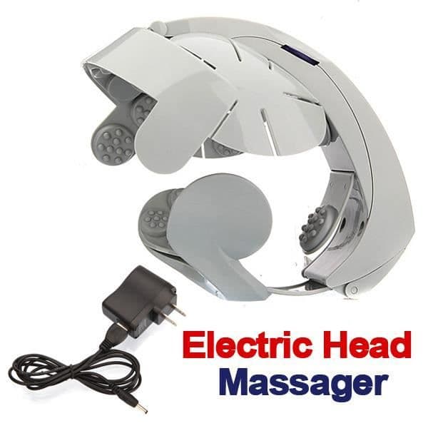 Hjälmmassage elektrisk hjärnmassager huvudavslappning akupunktur US Plug