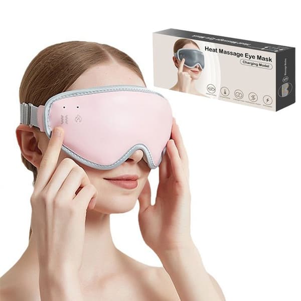 Uppladdningsbar 3D-uppvärmd ögonmassagemask Varmvärmande ögonmask för sömn kan lindra ögontrötthet
