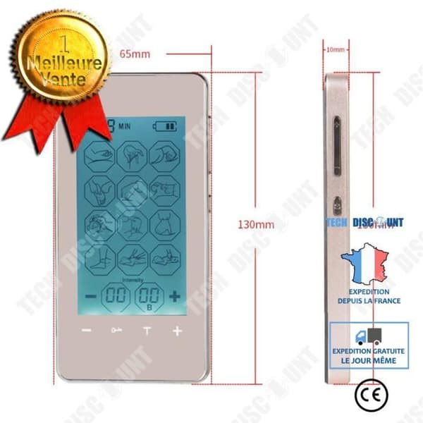 TD® 12 lägen Terapeutisk massagemaskin Multifunktionell pekskärmsmassageapparat med 2 laddningslägen ELLER EU-kontakt