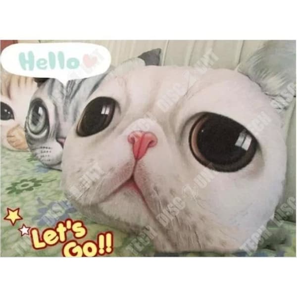TD® 3D Söt Katt Hund Huvudkudde Kudde Hemsoffa Bilsäte Kuddar Sömnkudde Kudde Baby Doll Present