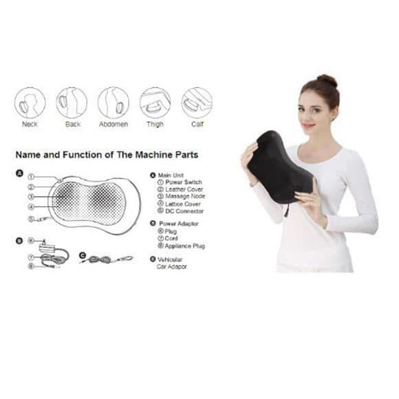 Massagekudde Massagekudde Shiatsu massageapparat med infraröd uppvärmningsfunktion för avkoppling Nacke Nacke Rygg ländryggsstopp